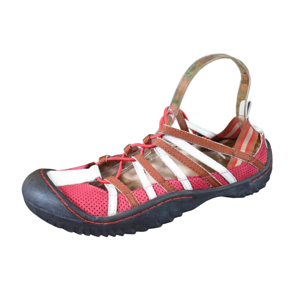 J-41 Pink Red Brown Strappy Sport Sandal